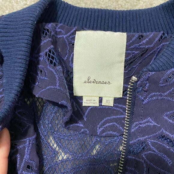 Anthro/Elevenses lace bomber jacket  - Picture 7 of 9
